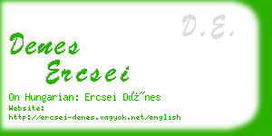 denes ercsei business card